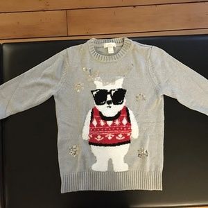 Forever 21 Holiday Grey Sweater with Polar Bear Women's Sz S